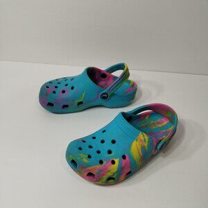 Crocs Classic Marbled Tie Dye Clog Kids Shoes Size C13 Mutlicolor